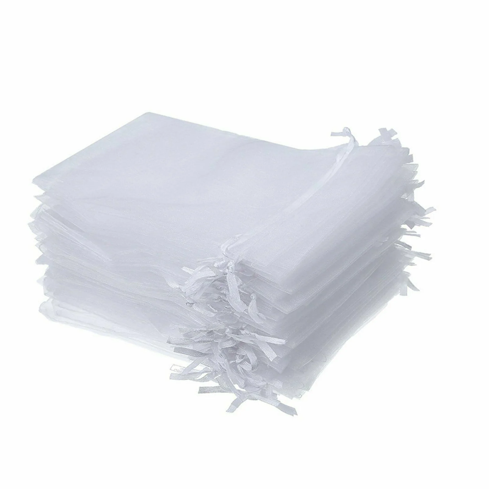 10-100Pcs White Organza Bag 3 Size Sheer Bags Jewellery Wedding Candy Packaging - Image 4