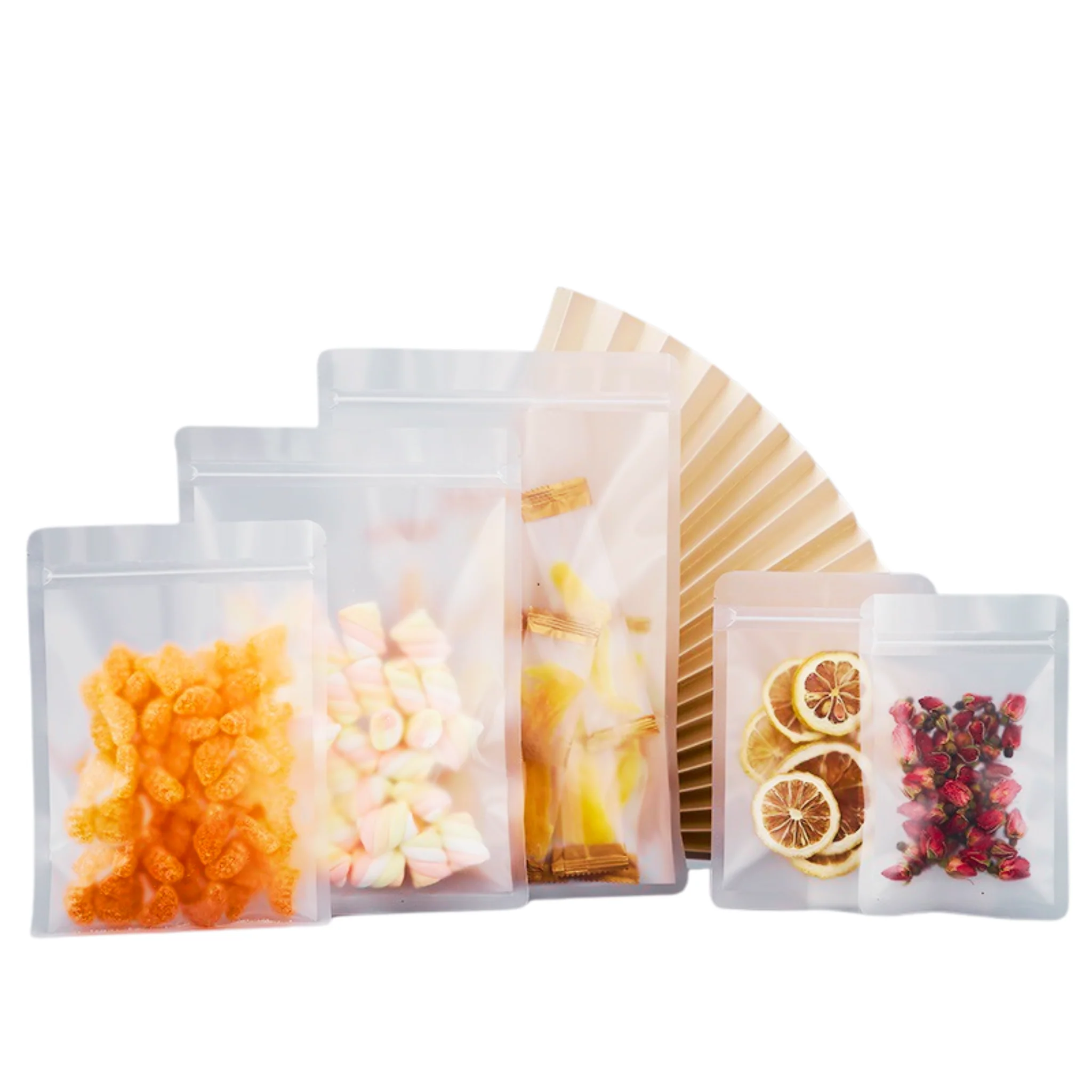100mm x 150mm Resealable White Matte Plastic Flat Zipper Lock Pouch Bags - Image 3