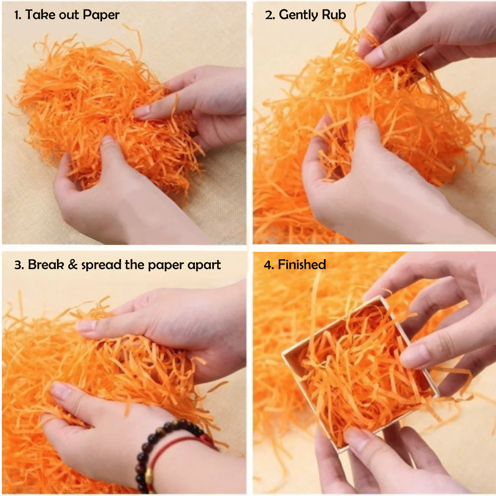 20g of Hot Pink Shredded Color Soft Tissue Paper Hamper Craft Gift Candy Box Basket Filler - Image 4