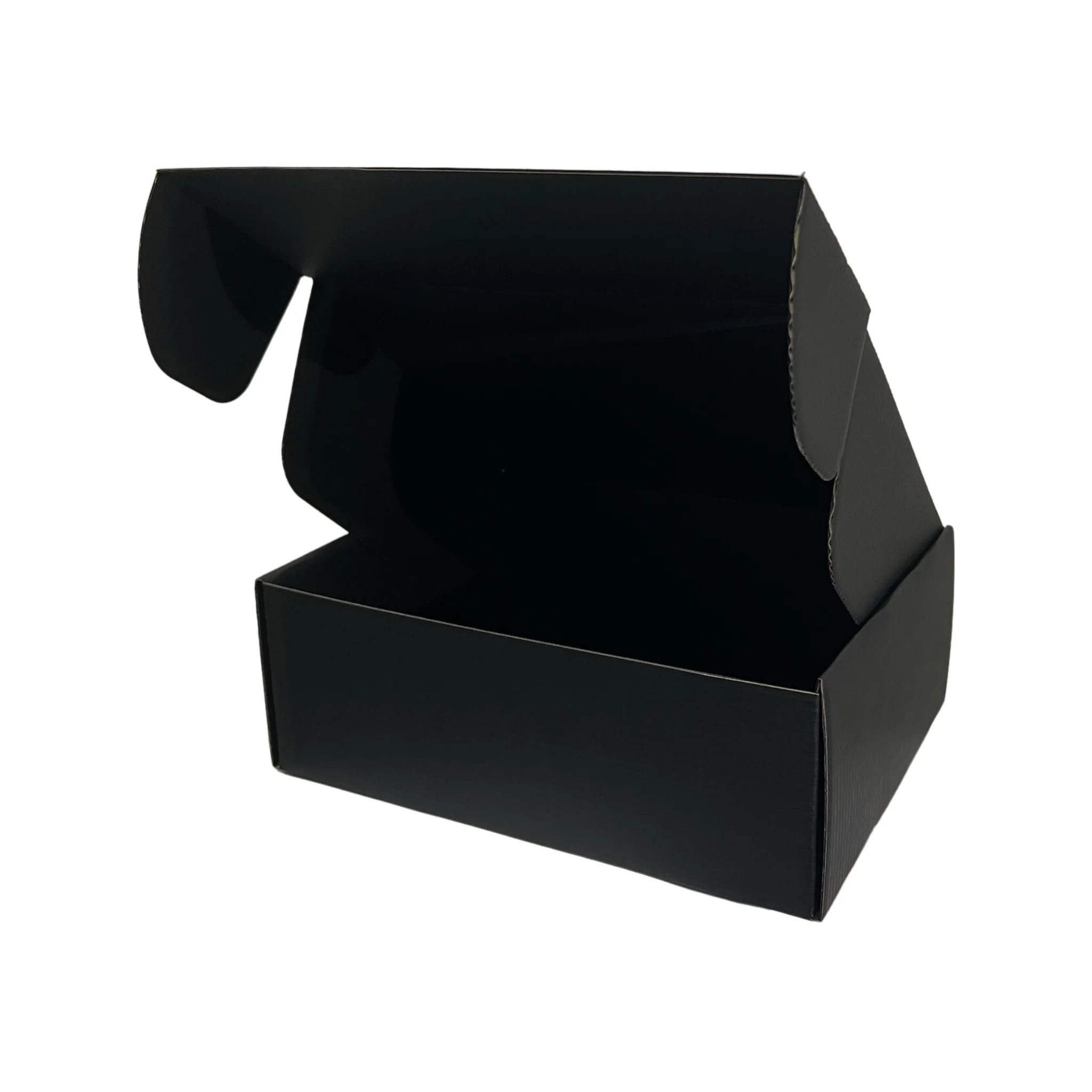 Premium-Quality Full Black Tuck Front Mailing Boxes 310 x 230 x 105mm | Die-Cut Shipping & Packing Cardboard Box - Image 3