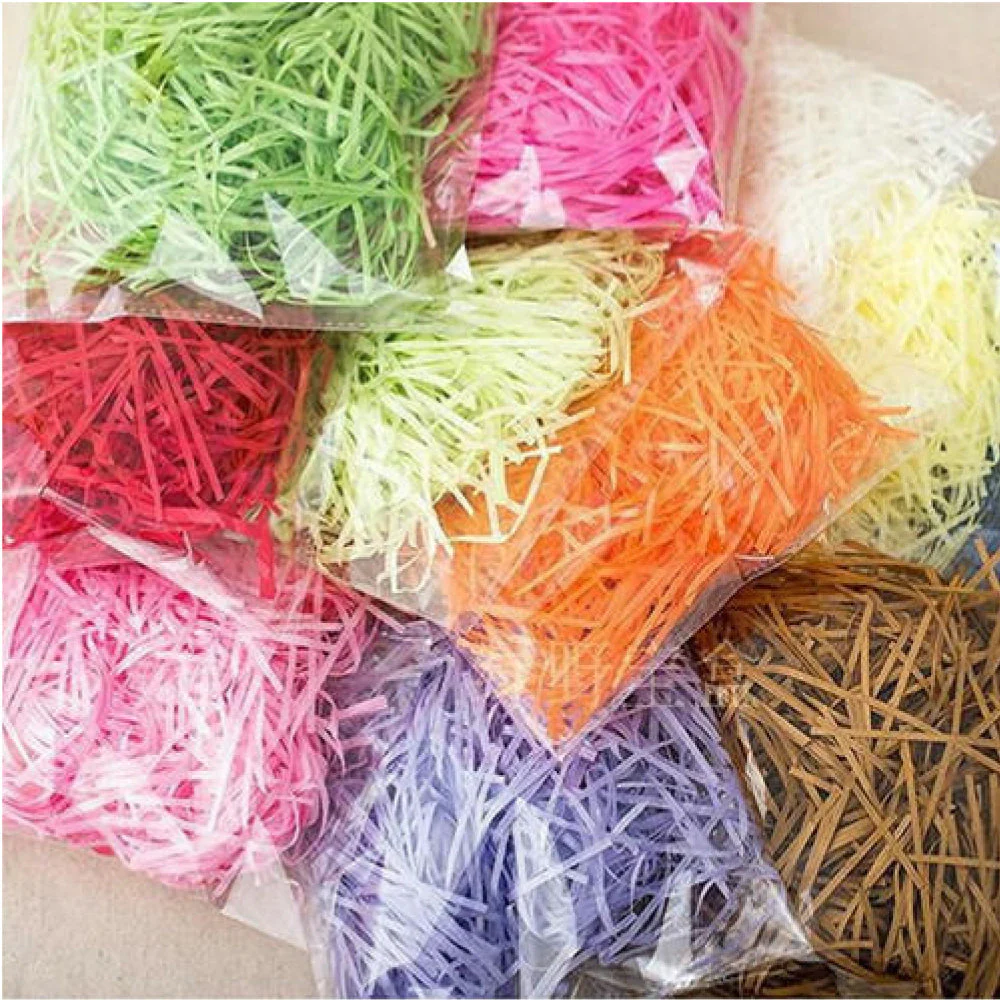 20g of  Yellow Shredded Color Soft Tissue Paper Hamper Craft Gift Candy Box Basket Filler - Image 9